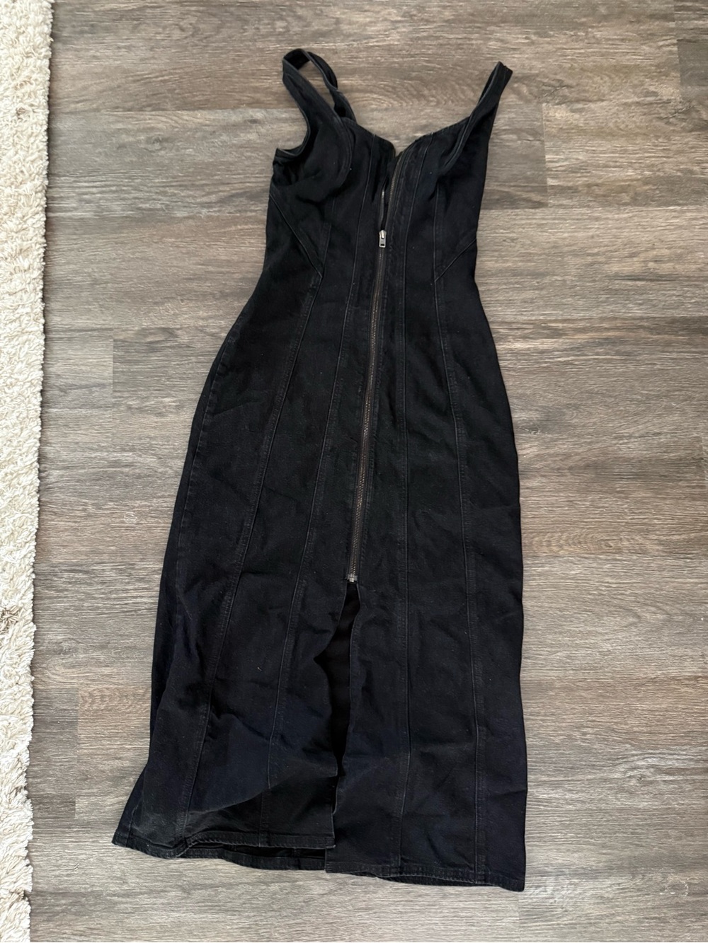 Universal Thread Black Sleeveless Zip-Front Maxi Dress